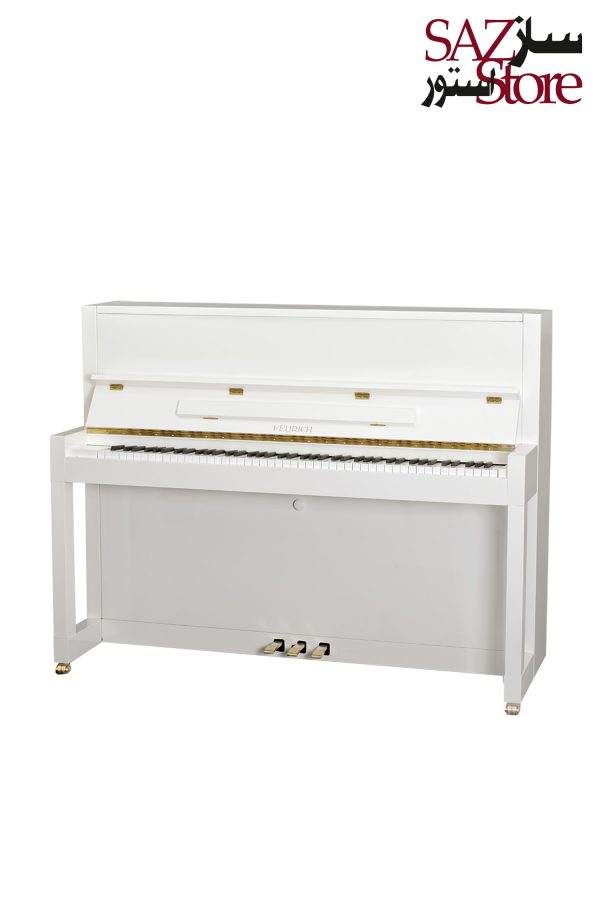 پیانو آکوستیک FEURICH 115 – PREMIERE White Polished - Brass